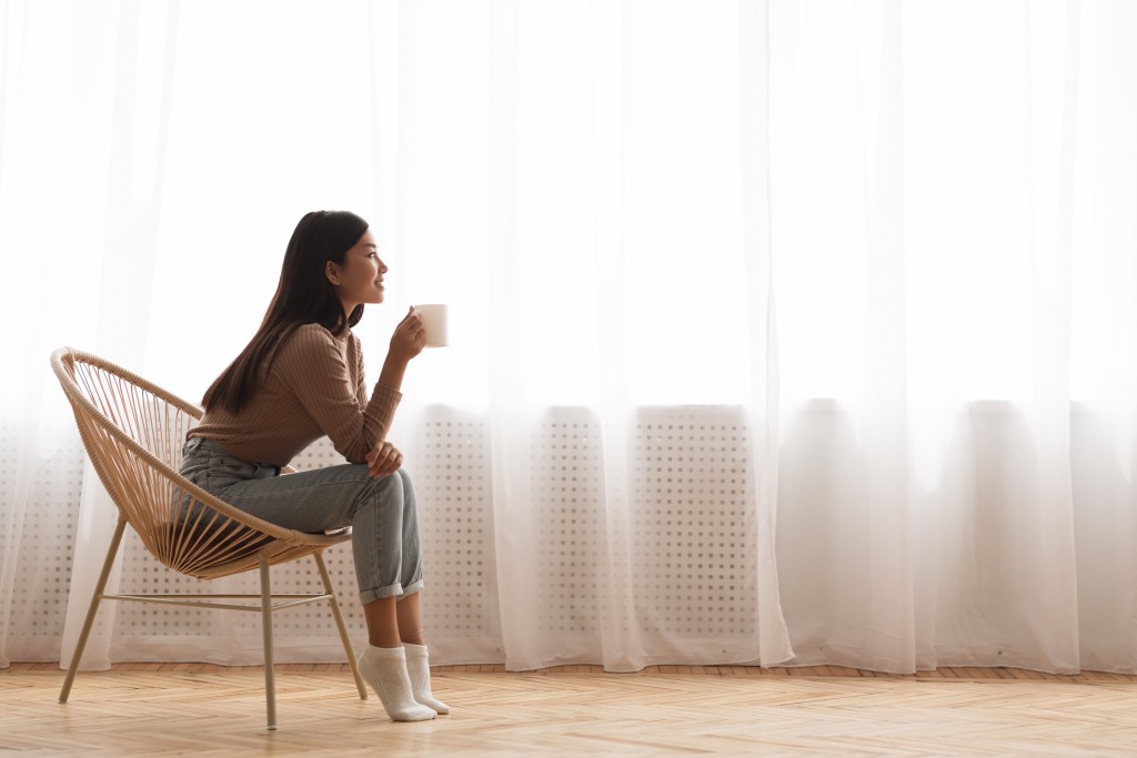 girl sitting on the chair