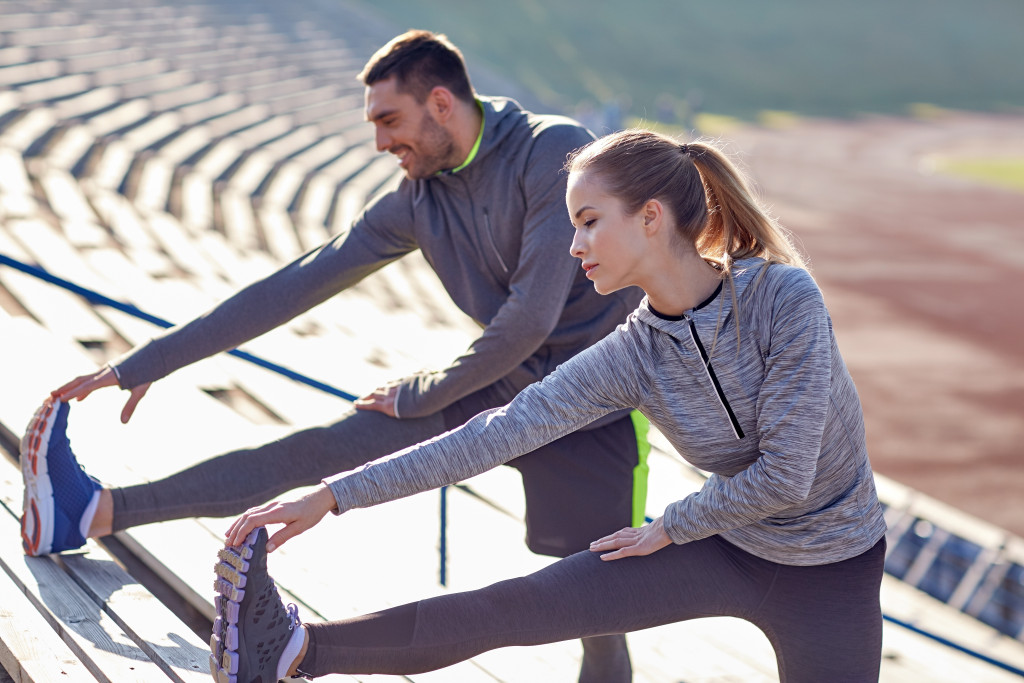 couple working out together outdoor