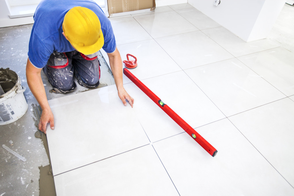 new tiles for the bathroom