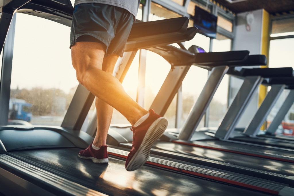 A man using the treadmill