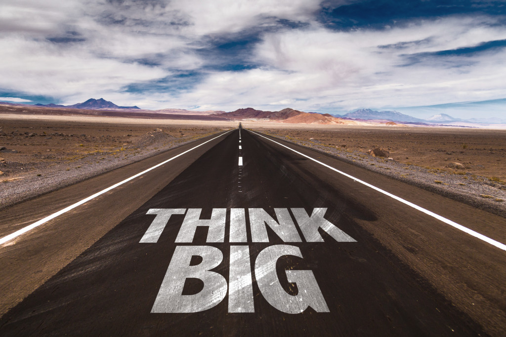 think big on empty road