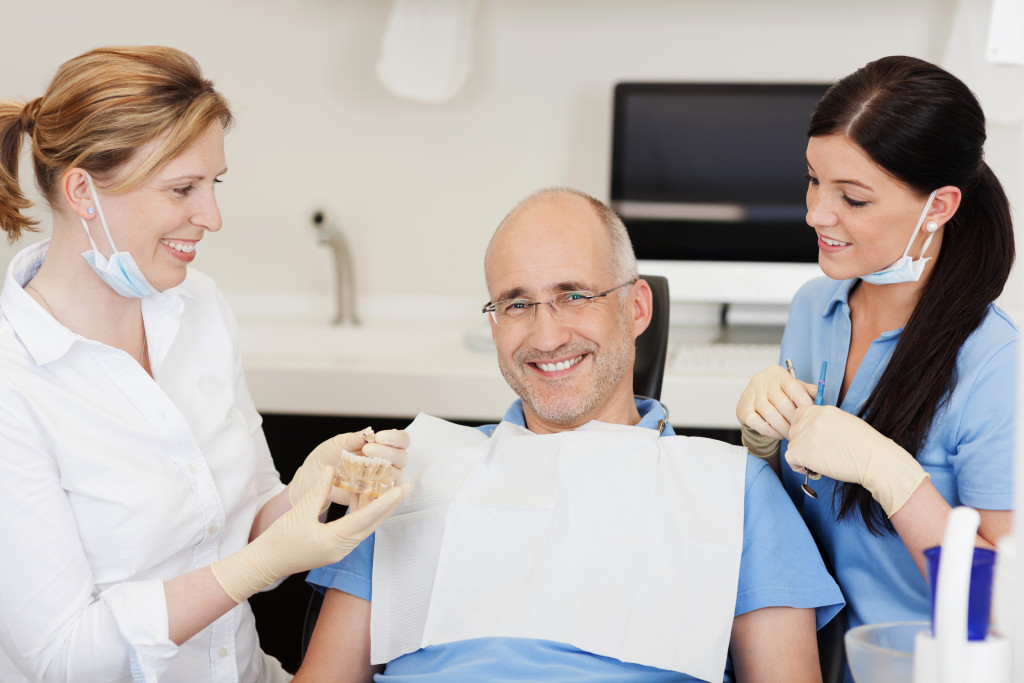 A man having a dental checkup