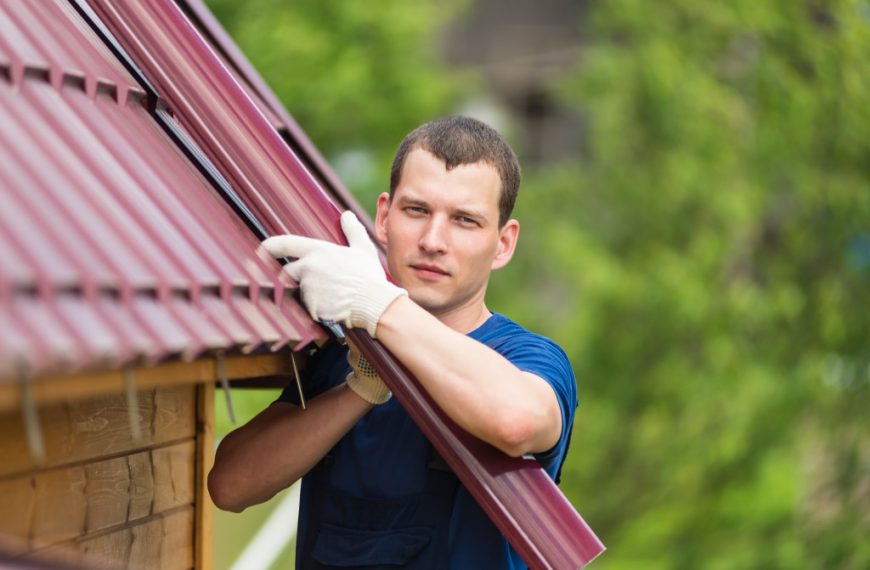 a roof repairman working